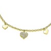 Cubic Zirconia Heart Charm Bracelet, featuring a charming heart-shaped design with sparkling Cubic Zirconia for a playful and elegant accessory. - 2 of 3