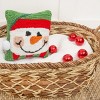 C&F Home 8" x 8" Happy Snowman Hooked Small Petite Christmas Holiday Throw Pillow - 3 of 4