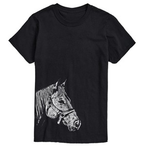 Men's - Instant Message - Side Profile Horse Short Sleeve Graphic T-Shirt - 1 of 4