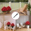 Artificial Lavender Begonia Ball Trees, 2 Set of 23'' UV Resistant Fake Evergreen Shrubs Bushes Plants with Ground Spike for Front Porch Garden - 4 of 4