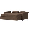 Hannah Convertible Futon Sleeper Sofa Brown - Serta: Polyester Upholstery, Wood & Metal Frame, Includes 2 Pillows - 4 of 4