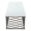 HomeRoots 50" White and Antiqued Bronze Genuine Marble and Aluminum Abstract Coffee Table - 4 of 4