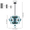 Rennnsan Mavita 21" W 19 -light Gradient Blue Glass Dimmable Contemporary Bubble Chandelier in Brushed Gold & Black - 3 of 4