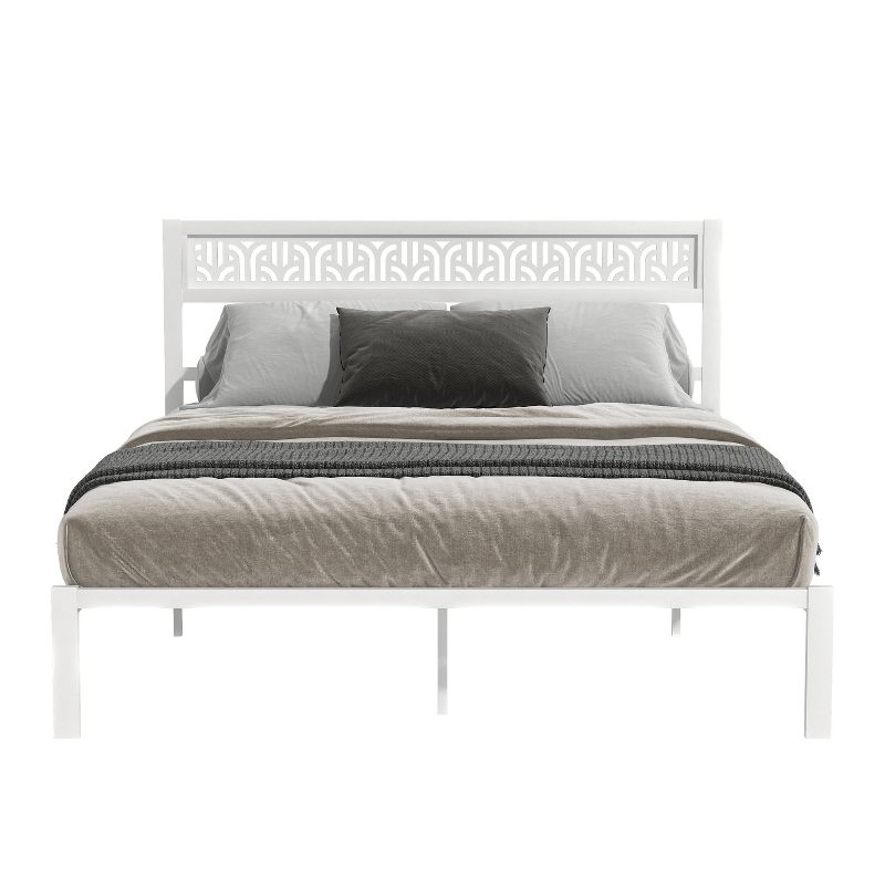 Galano Candence Calico Metal Frame Queen Platform Bed in Black, White, 3 of 18
