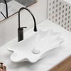 ChicFurnit Bathroom Sinks bathroom vessel sink shell shape 24in*13in Above Counter Bathroom Vanity Sink Bowl white No Darin, White, 24.41"*13"*4.73" - 2 of 4