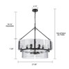 LLHZSY 27 1/2"W 2-Tier Handmade Glass Pendant Chandelier 9-Light Fixture  for Dining Room Kitchen Island-Black - 3 of 4