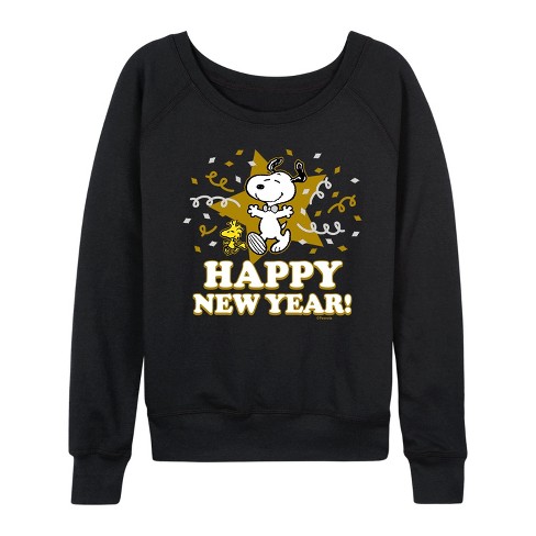 Women's - Peanuts - Happy New Year Lightweight French Terry Slouchy - image 1 of 4