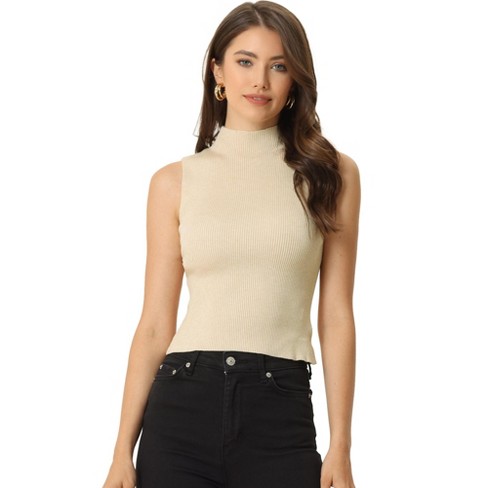 Mock Neck Sleeveless Sweater