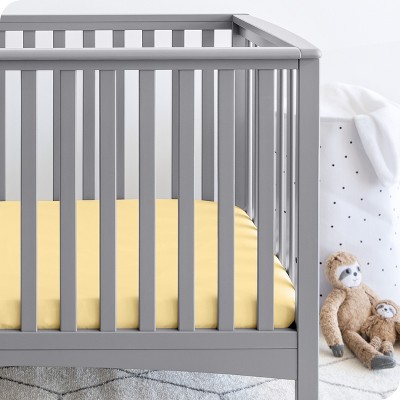 Ultra-Soft Microfiber Crib Sheets Set in Morning Sun and White