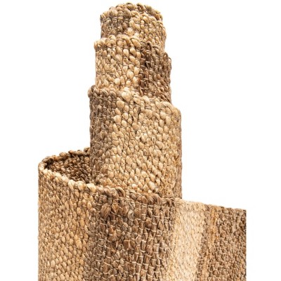 Handmade Natural Ivory and Brown Braided Jute 9x12 Area Rug