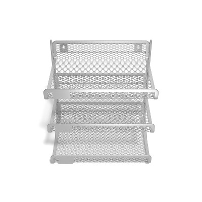 HITOUCH BUSINESS SERVICES 3 Compartment Wire Mesh File Organizer Silver TR57557-CC