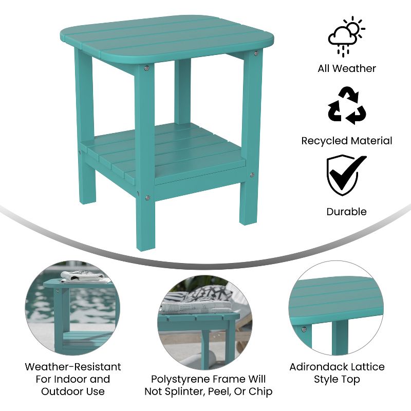 Flash Furniture Newport HDPE 2-Tier Adirondack Side Table - All-Weather - Indoor/Outdoor, 6 of 12
