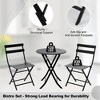 Bistro Table and Chairs Set, 3 Piece Foldable Patio Furniture Set, Outdoor & Indoor Bistro Set for Patio Balcony Porch Poolside, 2 Chairs and 1 Table - 4 of 4