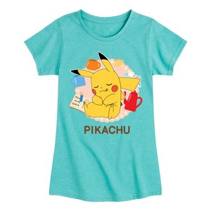 Girls' - Pokémon - Sleeping Pikachu Fitted Short Sleeve Graphic T-Shirt - 1 of 4