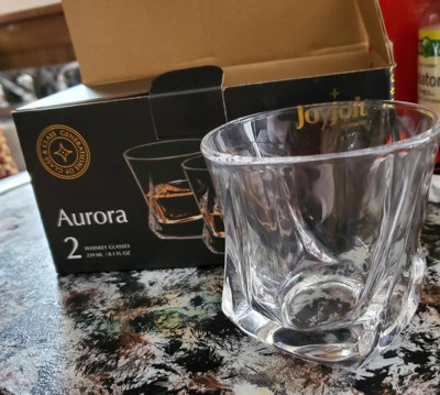 JoyJolt Aurora Set of 4 (8.1 oz) Crystal Whiskey Glasses