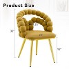 Set of 4 Modern Velvet Dining Chairs with Sculptural Bubble Back and Gold Metal Legs, Upholstered Accent Chairs for Dining Room, Lounge - Panipeachy - 3 of 4