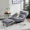 Tangkula Modern Armless Accent Chair w/ Ottoman Faux Linen Fabric Lazy Sofa Leisure Chair - 4 of 4