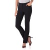 Rekucci Women’s 5 Pocket Straight Leg Pants with Stretch Waistband – Slim Fit Business Casual Trousers - Black, 6 Short - 4 of 4