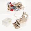 Unique Bargains PU Leather 3 Layer Birthday Gifts Jewelry Organizer Storage Holder with Drawer and Mirror - 2 of 4