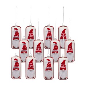Glass Snowflake Gnome Tree Ornament Set – 6.25"H Christmas Decor, Set of 12 By Melrose - 1 of 4
