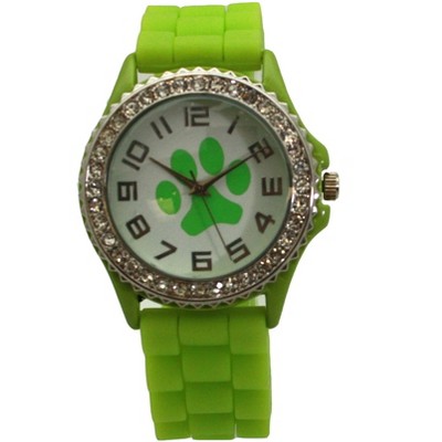 Olivia Pratt Every Day Silicone Paw and Rhinestones Colorful Women Watch