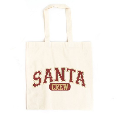 City Creek Prints Santa Crew Canvas Tote Bag - 15x16 - Natural