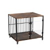 BingoPaw Innovative Furniture Dog Crate Anti-Bite Indoor Pet Cage Kennel End Table with Tempered Glass & Sturdy Base & Ventilated Bars & Quiet Wheels - 3 of 4