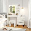 NicBex 29.2" Small Vanity Desk Sliding Mirror, Hidden Storage, Minimalist Dressing Table for Bathroom/Dorm Rooms, White - 2 of 4