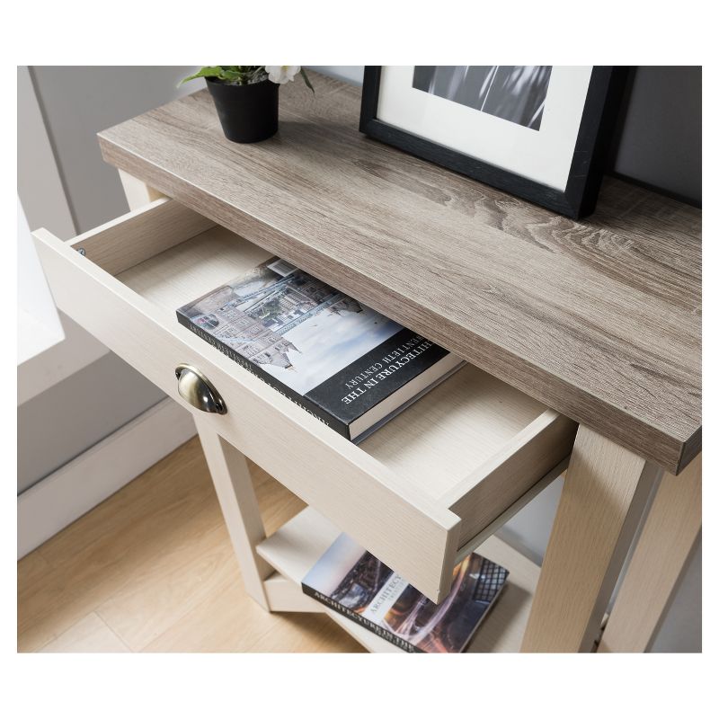 Risa Contemporary 1 Drawer Console Table Ivory /Light Oak - HOMES: Inside + Out, 4 of 5