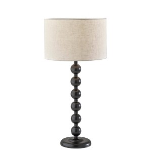 Adesso Orchard Table Lamp Black: ETL Listed, Linen Shade, Wood Body, 3-Way Rotary Switch - 1 of 4