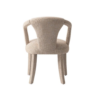 Gold Dust Tweed Upholstered Armchair with Wood Frame