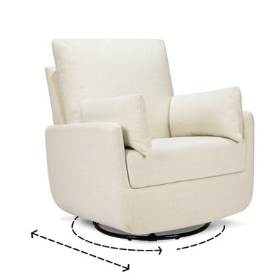 Vanilla Upholstered U-Shaped Swivel Glider Chair