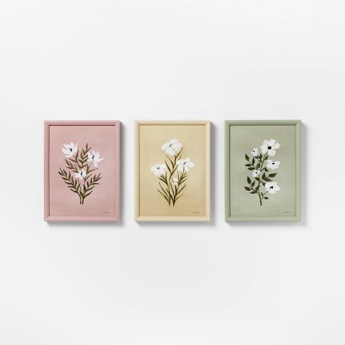 Set of 3, Studio McGee Floral Framed store Canvas Wall Art, NWT