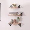 Hybition Wall Shelves for Bedroom Decor, Floating Shelves for Wall Storage, Rustic Wood Shelf for Bathroom,Kitchen,Living Room,Light Brown - 3 of 4
