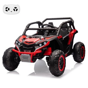 Jojoka 24V Ride On UTV for Kids, 2 Seater 4WD Electric Truck w/ Remote Control,2 Speed Adjustment, Led Lights,Music Player - 1 of 4