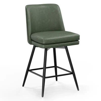 PU Leather Modern Paded Bar Stools: 360° Rotation, Durable Build & Chic Design