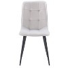 Nash Velvet Side Chair with Black Legs Light Gray - CorLiving: Upholstered Tufted, Tapered Metal Frame - 2 of 4