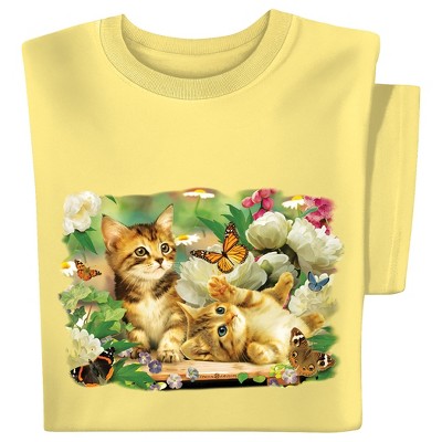 Collections Etc Adorable Kitten Playtime Short Sleeve Graphic T-Shirt