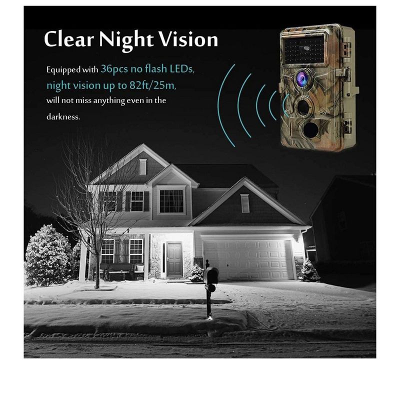 BlazeVideo 2-Pack 24MP 1296P H.264 Outdoor Waterproof Trail, Cameras with Night Vision, Motion Activated, 0.1S Trigger Time, 6 of 8