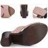 Perphy Women's Platform Slip-on Block High Heels Slides Mule Sandals - 4 of 4