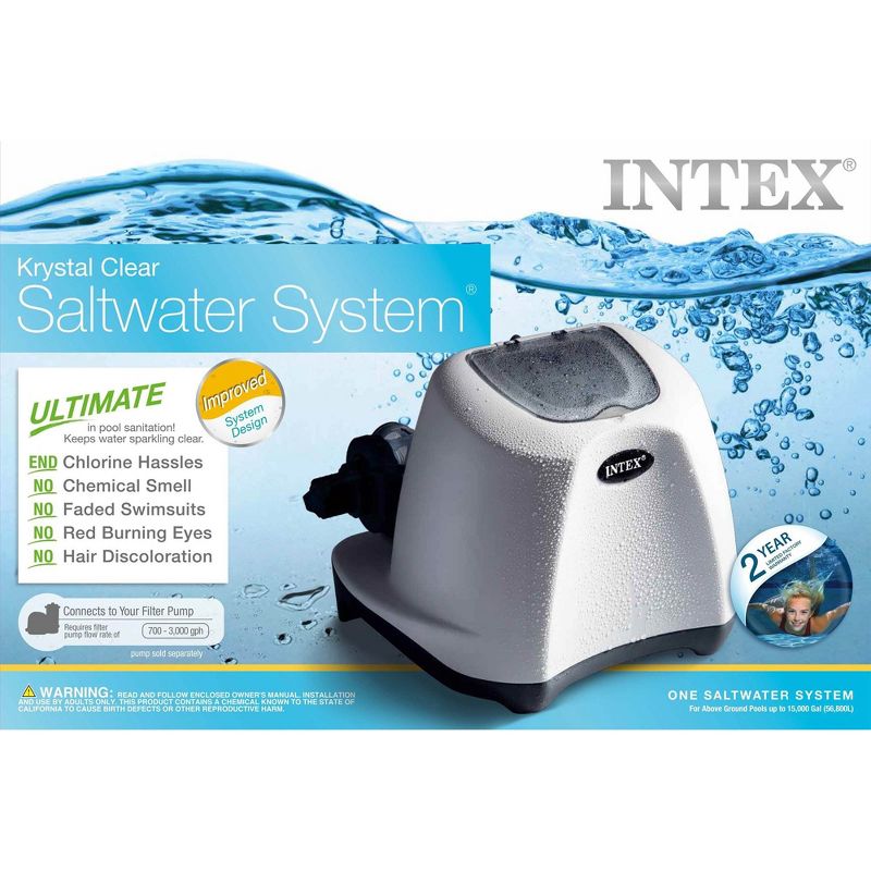 Intex 120V Krystal Clear Saltwater Pool System + Wall Mount Surface Skimmer, 3 of 7