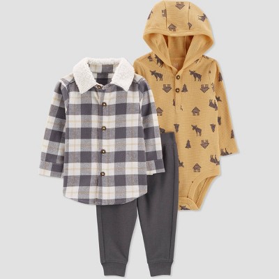 Carter's Just One You® Baby Boys' Animal Icon Top & Bottom Set - Black/Gold 9M