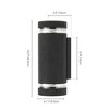 Rennnsan Evronis 10"H Hardwired 2-Light Cylinder Industrial Dimmable Outdoor Wall Sconce in Black - 3 of 4