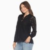 Women's Button Down Lace Top -White Mark - 2 of 4