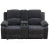 MAYEERTY Power Reclining Loveseat, Manual 2-Seat Fabric Recliner with Storage & Cup Holders for Living Room, Dark Grey - 3 of 4