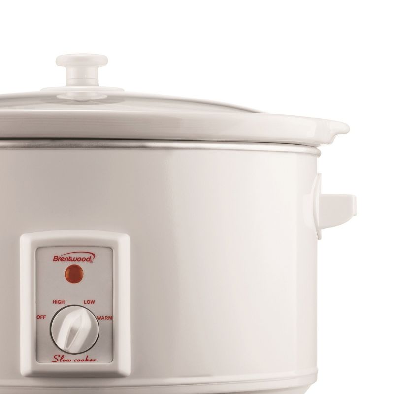 Brentwood 8.0 Quart Slow Cooker in White, 4 of 6