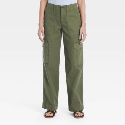 Women's Mid-rise Utility Cargo Pants - Universal Thread™ Olive Green 12 ...