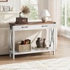 Console Table with 2 Drawers, Farmhouse Entryway Table with Storage Shelf, Accent Wood Sofa Table for Living Room, Hallway, Foyer - 2 of 4
