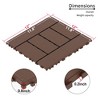 Chic Crate-H-Style Interlocking Deck Tiles – 44-Pack Quick-Install 12x12 Patio Flooring for Porch, Poolside & Backyard, Red Brown - 2 of 4