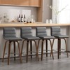 Bekrvio 26" Counter Height Bar Stools - PU Leather Swivel, L Shape Back, Upholstered, Mid-Century Modern Chairs for Kitchen Counter Island - 4 of 4